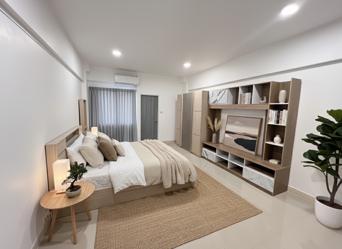 ตัวอย่างห้องพักรายเดือนรีโนเวทสำหรับลูกค้าบริษัท TS HOME Apartment